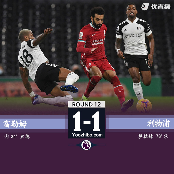 <a href=/look/zuqiuzhibo/liverpool/ target=_blank class=infotextkey>利物浦</a>1-1富勒姆