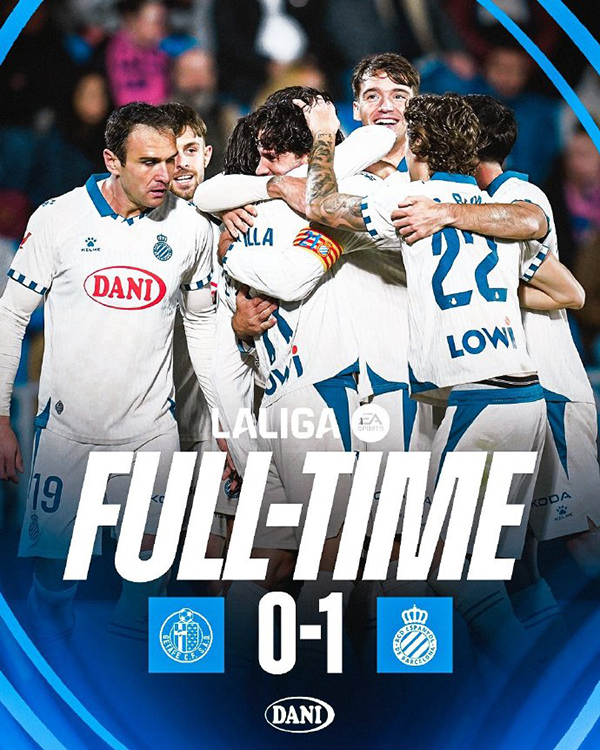 西班牙人客场1-0赫塔费