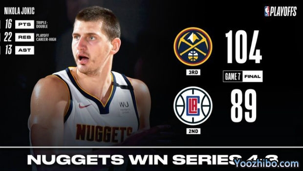 <a href=/look/lanqiuzhibo/nuggets/ target=_blank class=infotextkey>掘金</a>胜<a href=/look/lanqiuzhibo/clippers/ target=_blank class=infotextkey>快船</a>大比分4-3晋级西决!